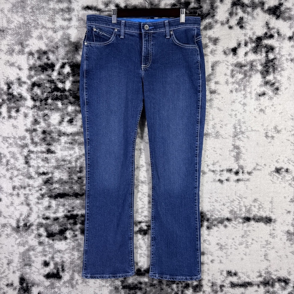 Wrangler Q-Baby Jeans Womens Size 11/12x32 "W" Pocket Stretch Cowgirl Hippie